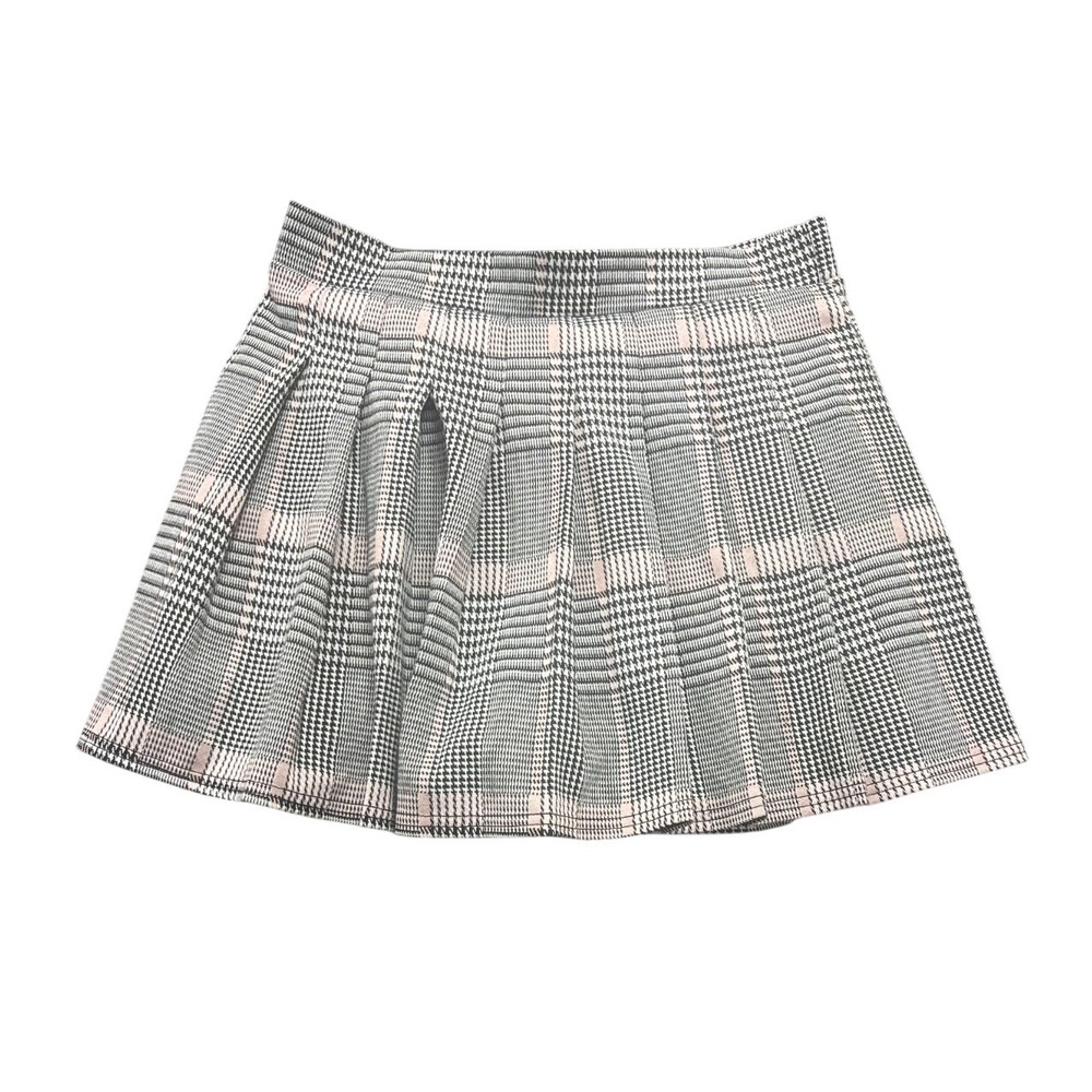 Haute Monde Mini Skirt Women Medium Multicolor Houndstooth Pleated Everyday Wear
